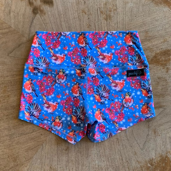 Pants - Peachy Athletic Snowy Songbirds Shorts